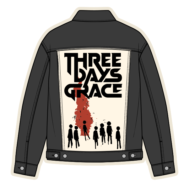 Flat outline artwork of the Three Days Grace jacket design