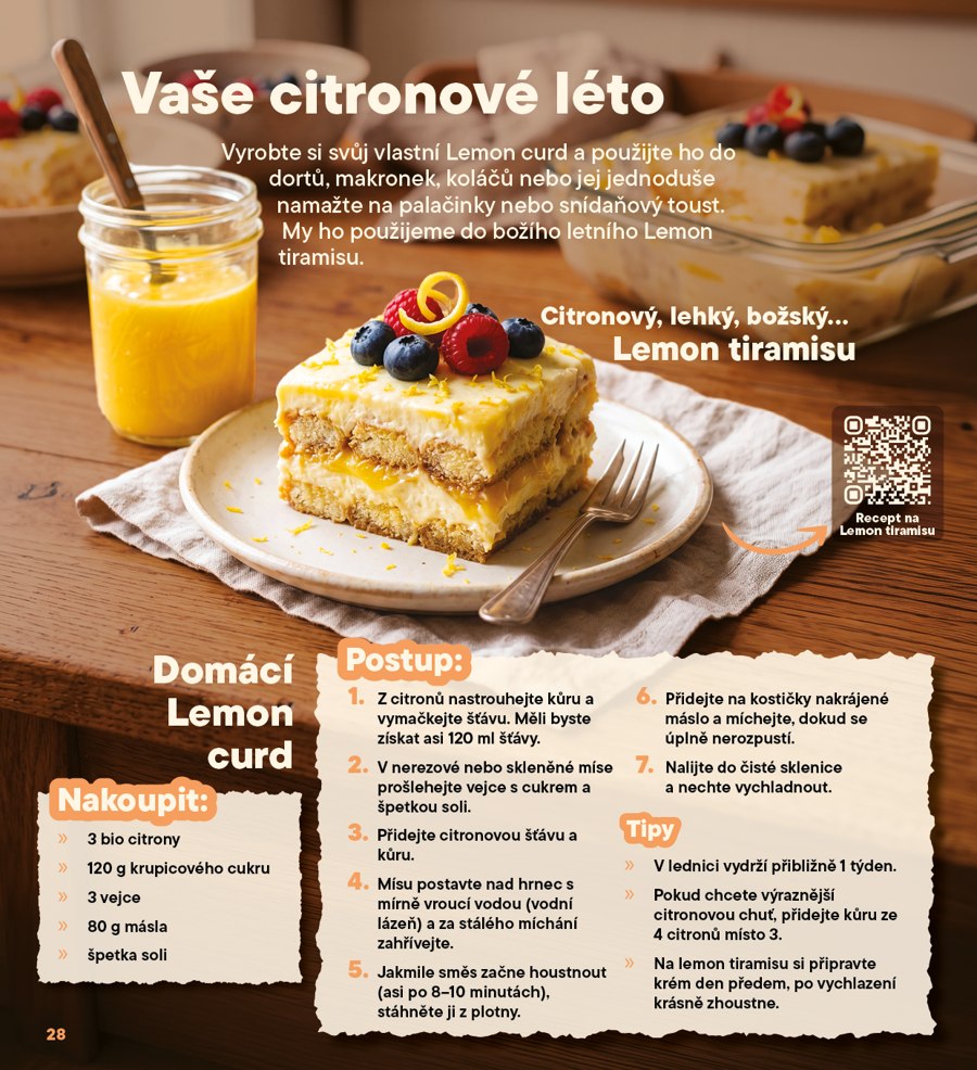 Katalog spread, lemon tiramisu recipe